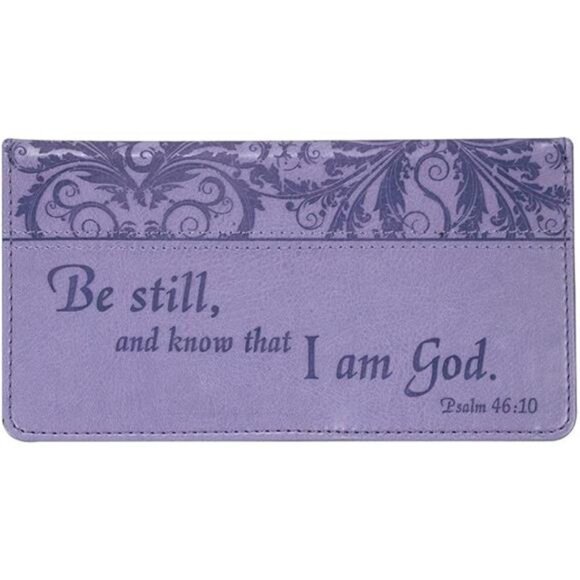 Christian Art Gifts Purple Faux Leather Checkbook Cover for Women - Picture 5 of 5
